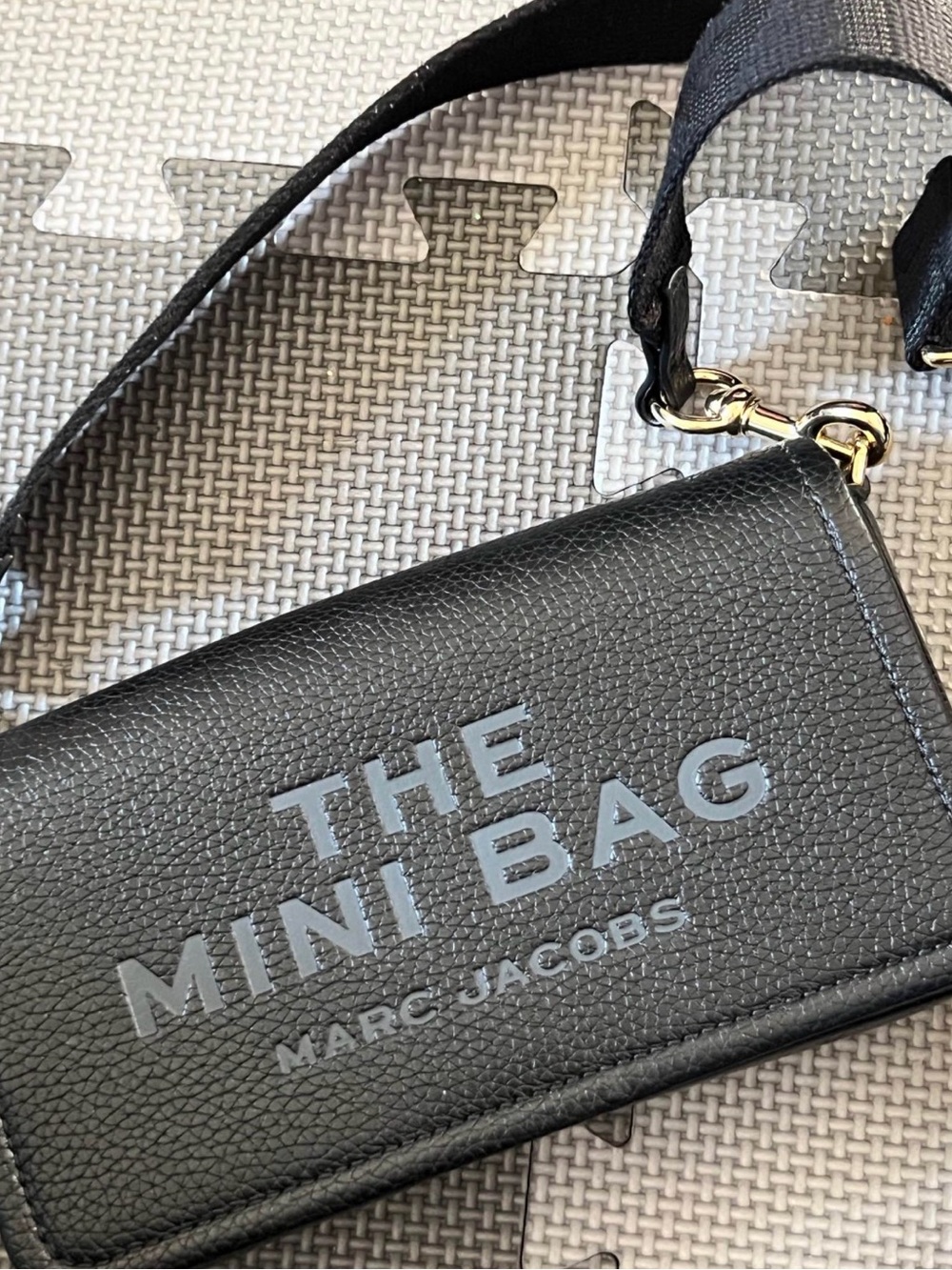 Marc Jacobs Black Pebbled Leather Mini Bag Belt Crossbody